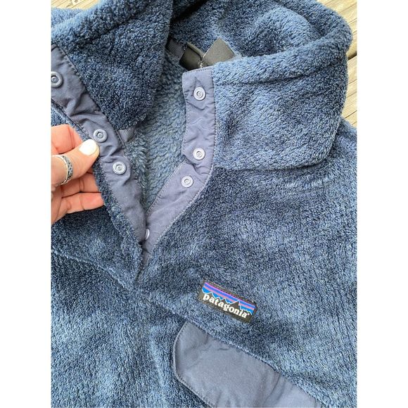 Patagonia Re-Tool Snap-T Pullover Plush Navy Blue- Women's Size Large, MSRP $119 - Picture 6 of 13